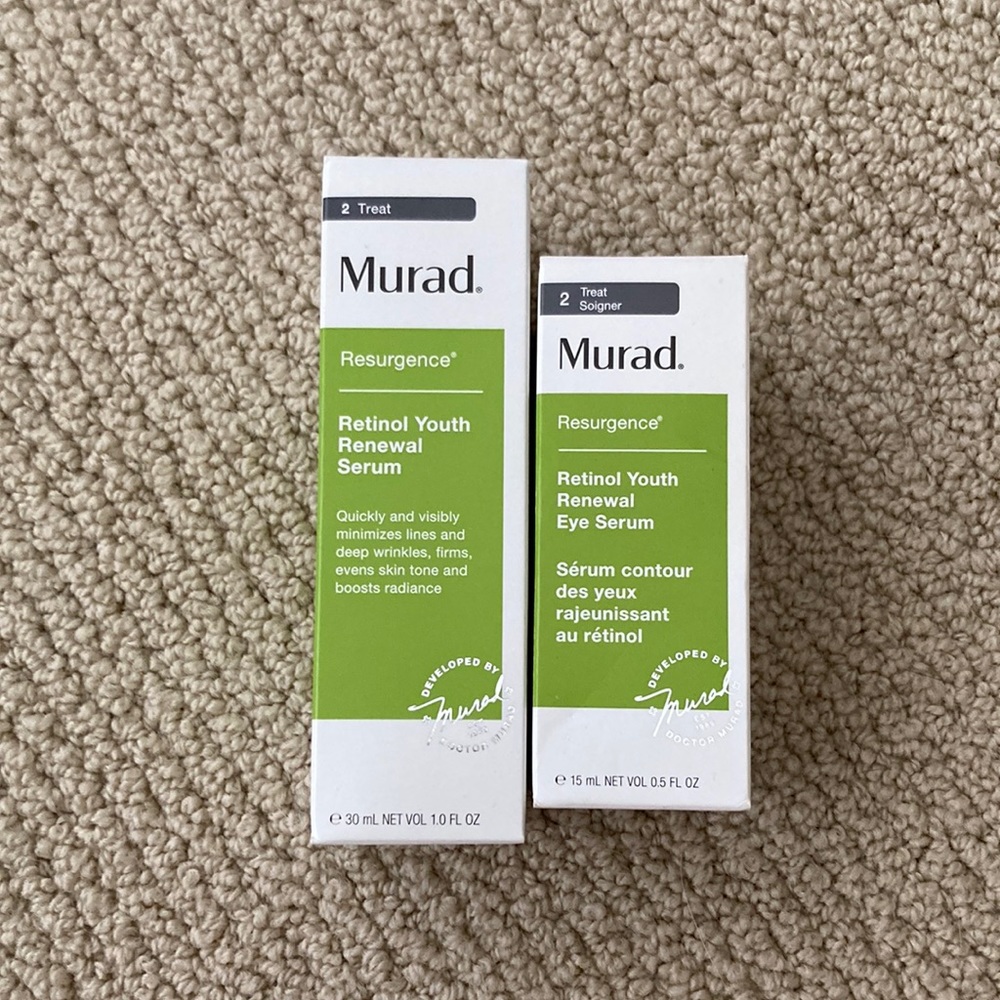 NEW MURAD Retinol Youth Renewal Serum and Eye Serum Bundle NIB Facial Treatment